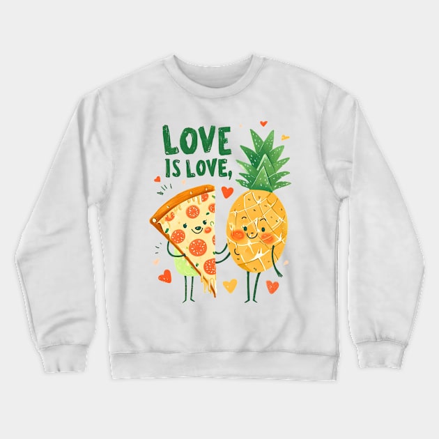 Love is Love: Hawaiian Pizza Dance Party Crewneck Sweatshirt by YUED